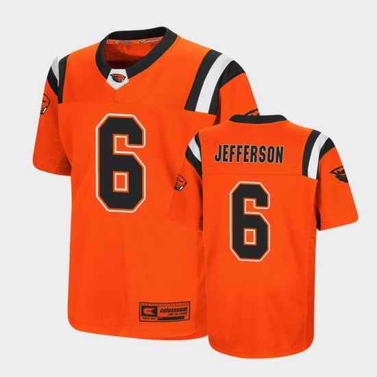 Men Oregon State Beavers Jermar Jefferson Replica Orange College Football Jersey